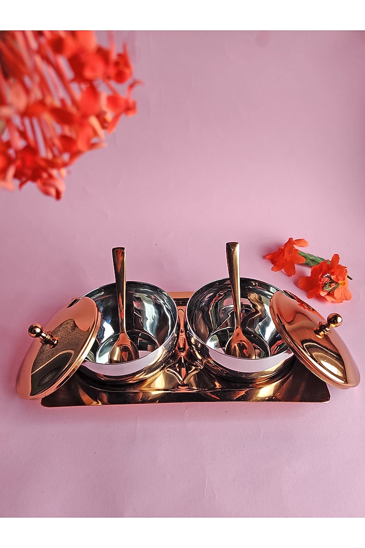 Classic Golden Mukwas Bowl Set by The Khabiyas Trunk by KJ at Pernia's Pop Up Shop