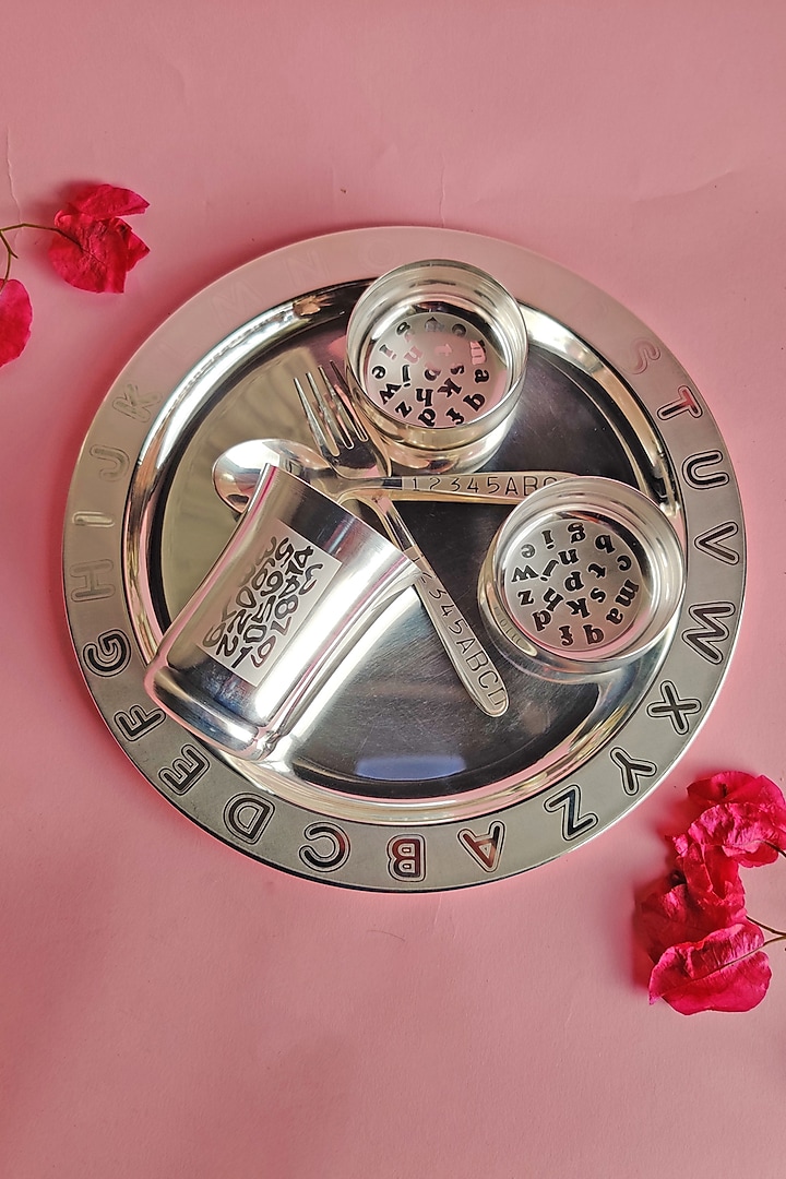 Silver Kids Dinner Set by The Khabiyas Trunk by KJ at Pernia's Pop Up Shop