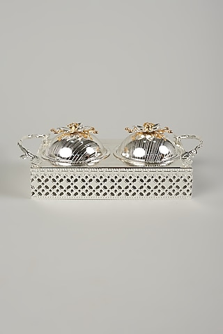 Silver Mukhwas Bowl Box by The Khabiyas Trunk by KJ
