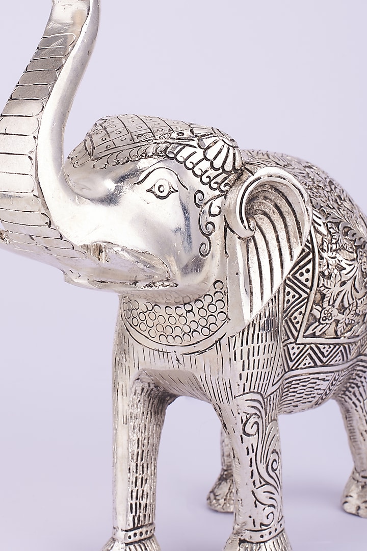 White German Silver Handcrafted Elephant Statue by The Khabiyas Trunk by KJ at Pernia's Pop Up Shop