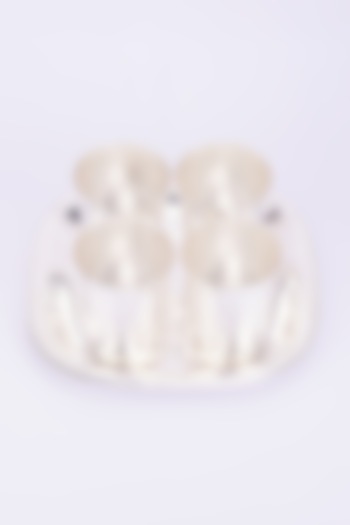 White German Silver Glass Tray Set by The Khabiyas Trunk by KJ at Pernia's Pop Up Shop