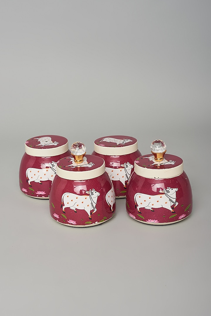 Blush Pink Iron & Aluminium Jar Set by The Khabiyas Trunk by KJ at Pernia's Pop Up Shop