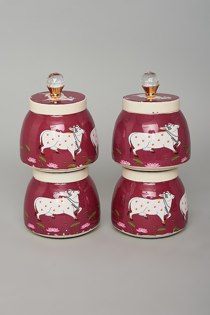 Blush Pink Iron & Aluminium Jar Set by The Khabiyas Trunk by KJ at Pernia's Pop Up Shop