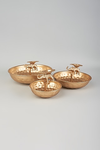Gold Iron Urli Set by The Khabiyas Trunk by KJ