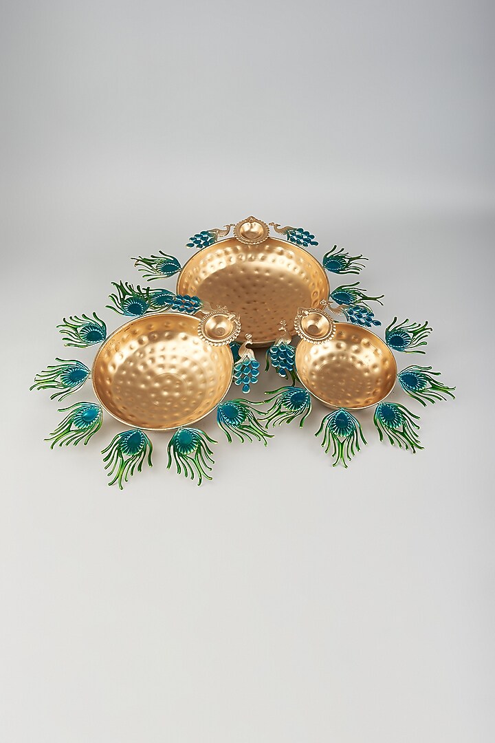 Gold Iron Urli Set by The Khabiyas Trunk by KJ at Pernia's Pop Up Shop