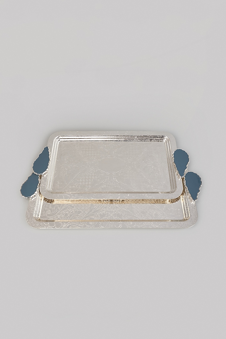 German Silver Tray Set by The Khabiyas Trunk by KJ