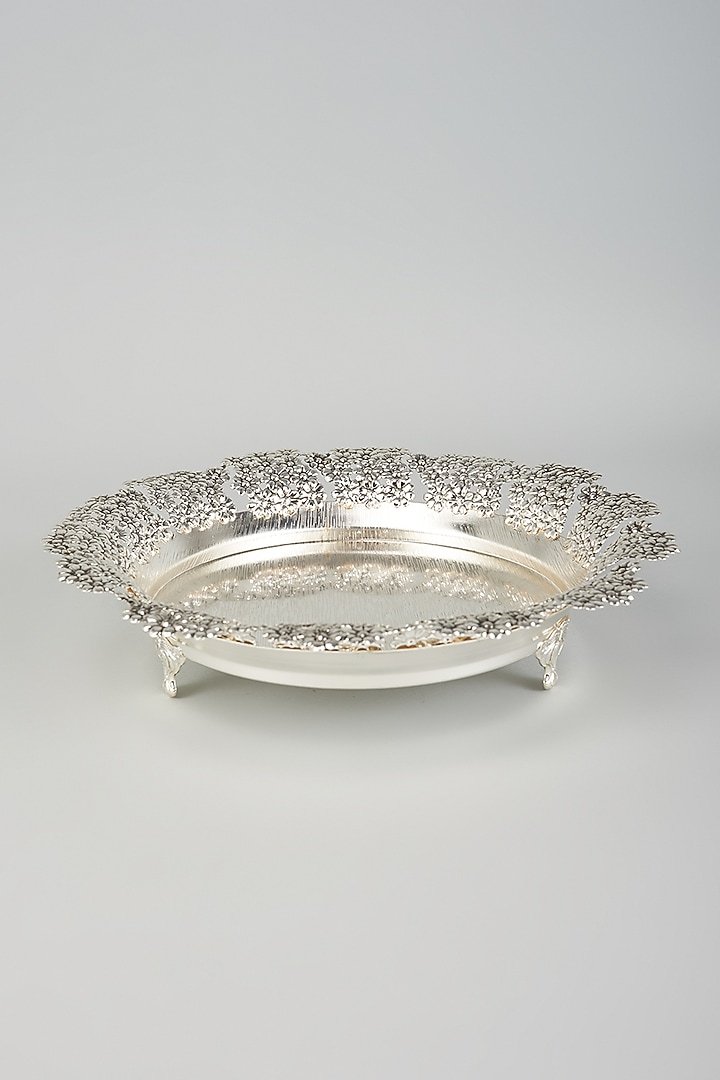 German Silver Carved Circular Tray by The Khabiyas Trunk by KJ at Pernia's Pop Up Shop