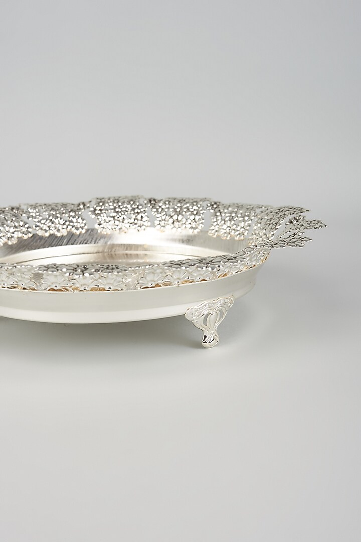 German Silver Carved Circular Tray by The Khabiyas Trunk by KJ at Pernia's Pop Up Shop