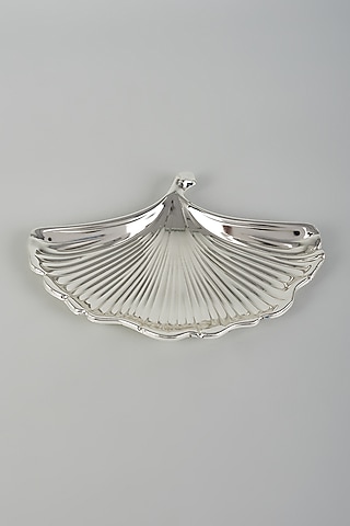 German Silver Carved Leaf Tray by The Khabiyas Trunk by KJ