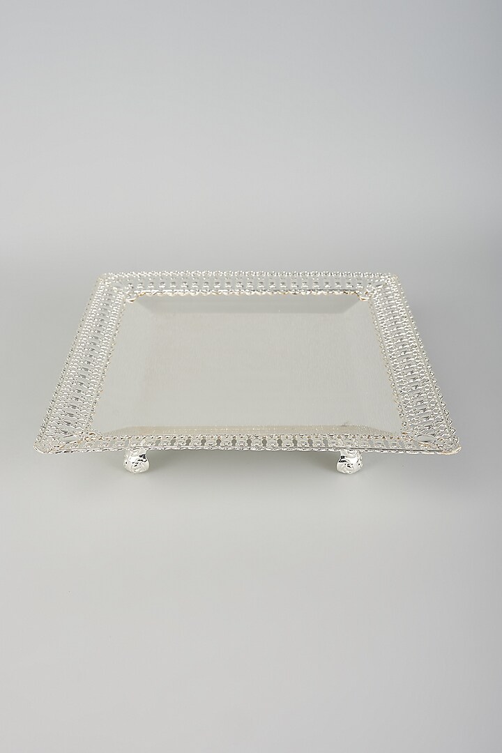 German Silver Carved Square Tray by The Khabiyas Trunk by KJ at Pernia's Pop Up Shop