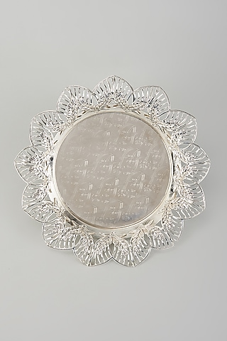 German Silver Carved Circular Tray by The Khabiyas Trunk by KJ