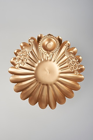 Gold Iron Peacock Flower Urli Set by The Khabiyas Trunk by KJ