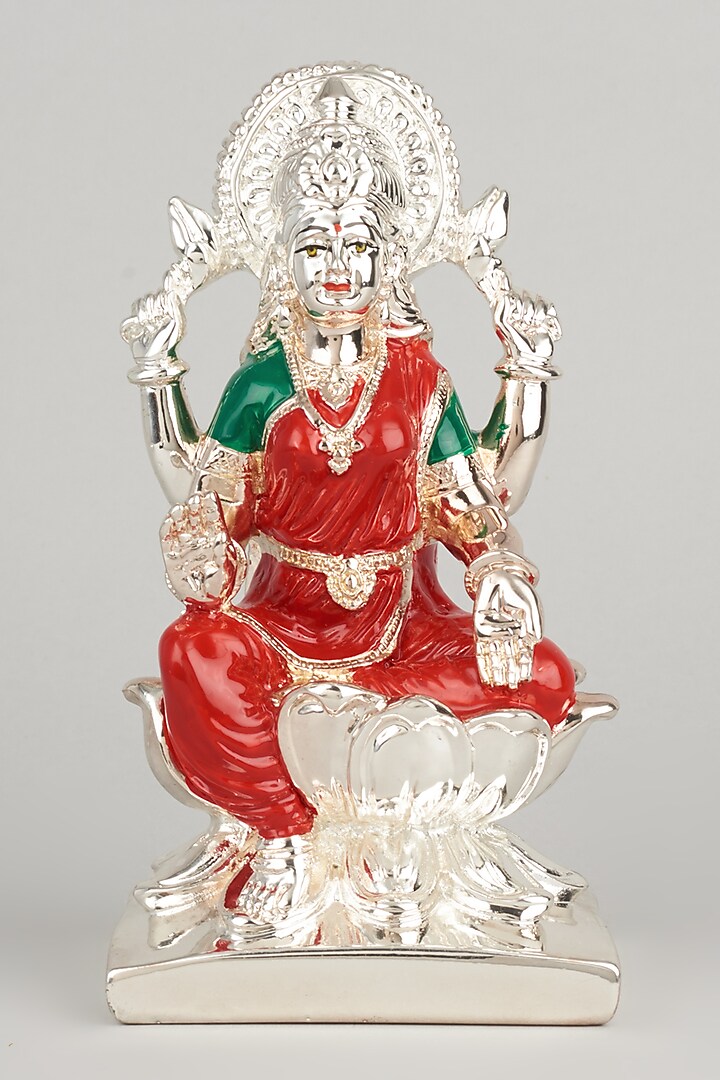Red & Silver Lakshmi Idol by The khabiyas trunk by KJ