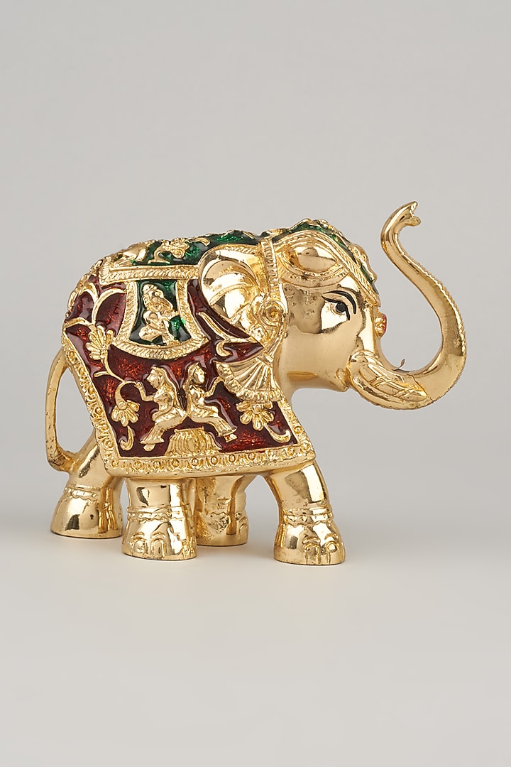 Golden Resin Elephant Sculpture by The khabiyas trunk by KJ at Pernia's Pop Up Shop