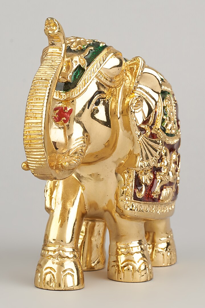 Golden Resin Elephant Sculpture by The khabiyas trunk by KJ at Pernia's Pop Up Shop