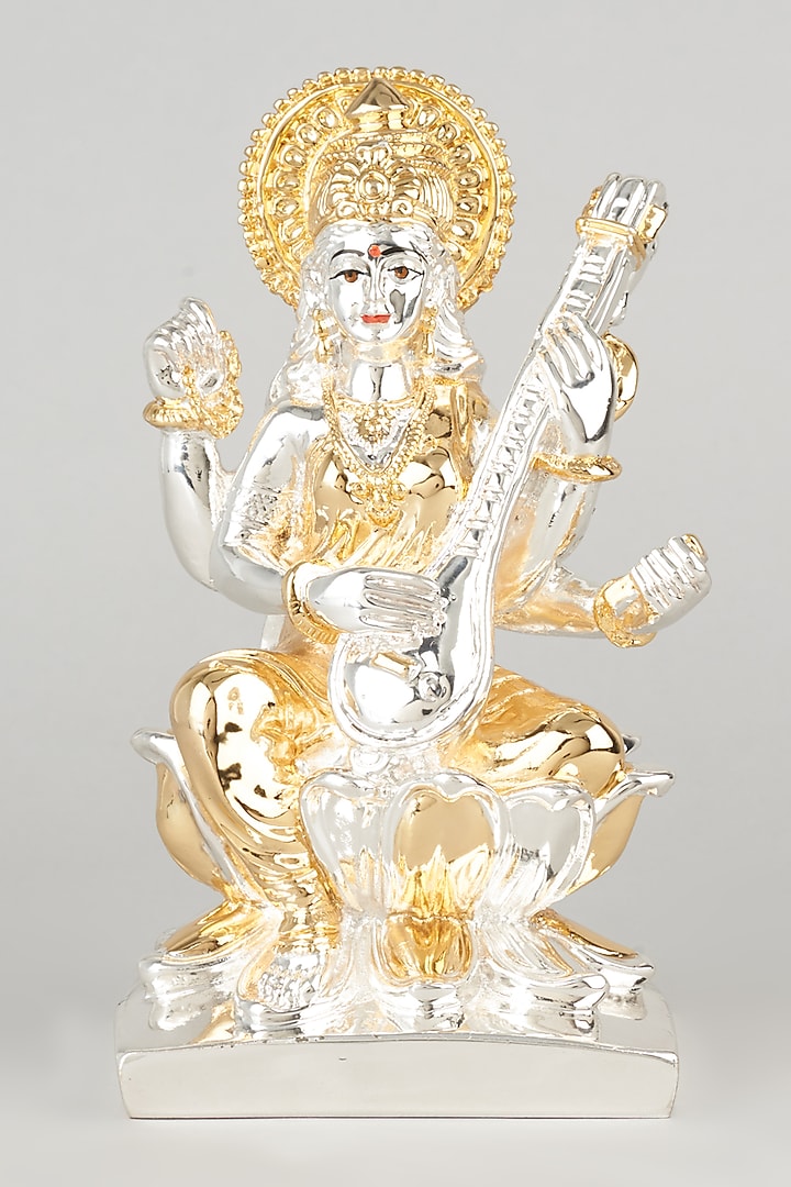 Gold & Silver Saraswati Idol by The khabiyas trunk by KJ