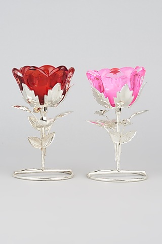 Silver Candle Stand (Set of 2) by The khabiyas trunk by KJ