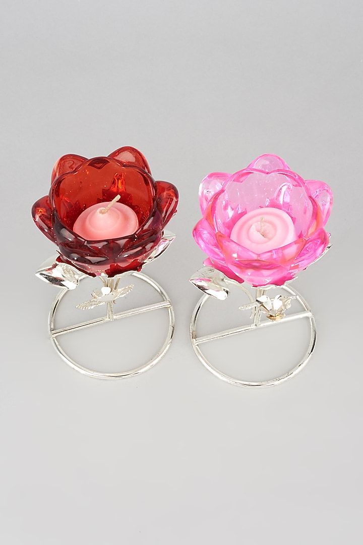 Silver Candle Stand (Set of 2) by The khabiyas trunk by KJ at Pernia's Pop Up Shop