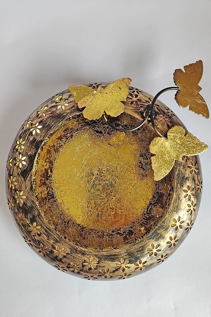Gold Rustic Butterfly Urli by The Khabiyas Trunk by KJ at Pernia's Pop Up Shop