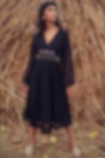 Black Hand Embroidered Summer Dress by The Loom art at Pernia's Pop Up Shop