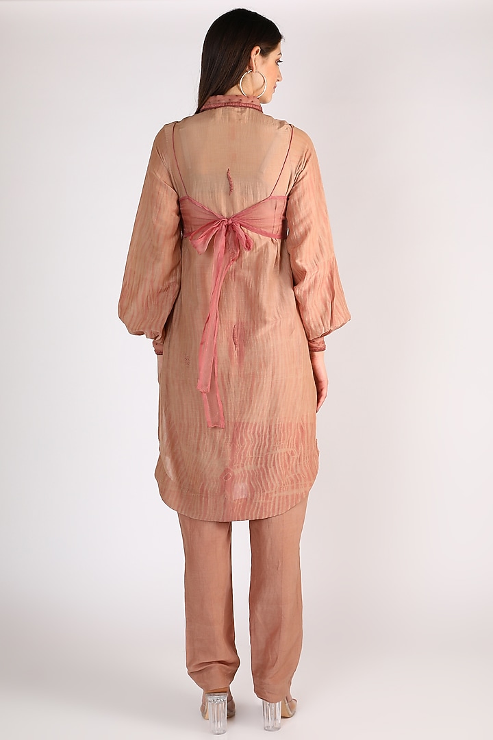 Brown Hand Embroidered Corset Top by The Loom art at Pernia's Pop Up Shop