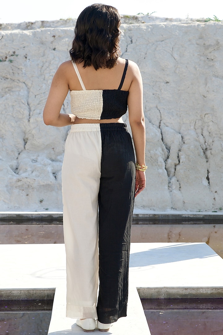 Black & Pearl White Chanderi Silk Embroidered Co-Ord Set by The Loom art at Pernia's Pop Up Shop