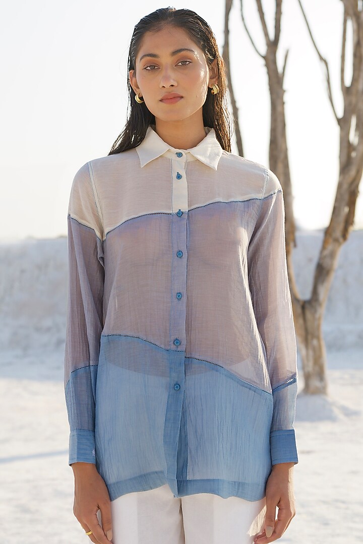 Multi-Colored Handwoven Chanderi Silk Embroidered Co-Ord Set by The Loom art at Pernia's Pop Up Shop