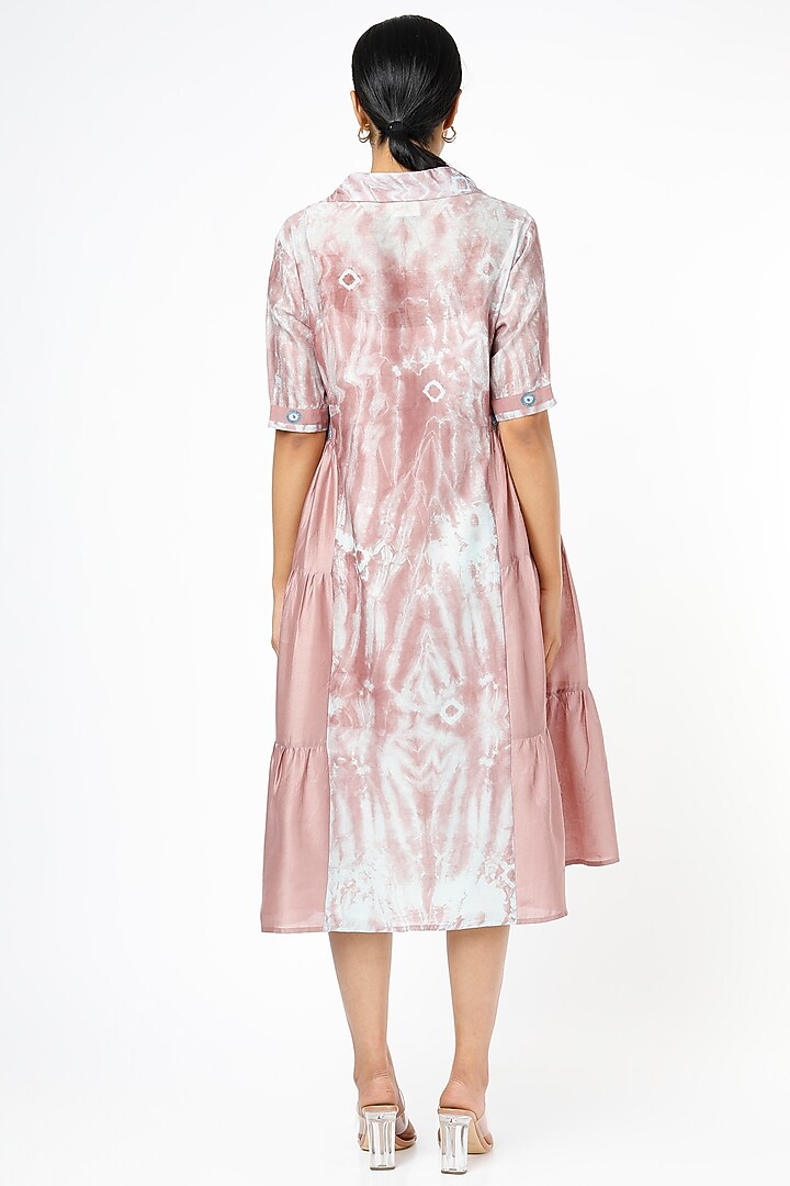 Rosewood Printed & Hand Embroidered Midi Vacation Dress by The Loom Art at Pernia's Pop Up Shop