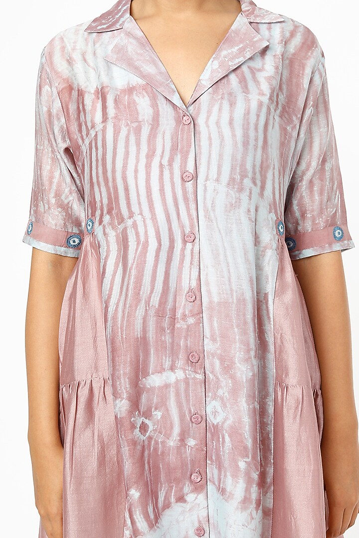 Rosewood Printed & Hand Embroidered Midi Vacation Dress by The Loom Art at Pernia's Pop Up Shop