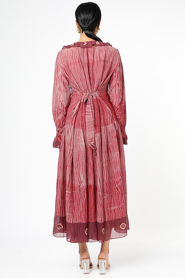 Maroon & Rosewood Embroidered Vacation Dress by The Loom art at Pernia's Pop Up Shop