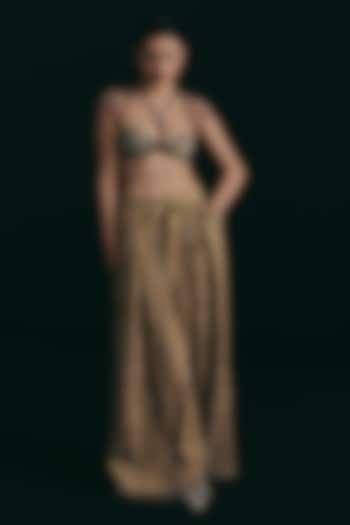 Gold Silk Zardosi Embroidered Pant Set by The Little Black Bow at Pernia's Pop Up Shop