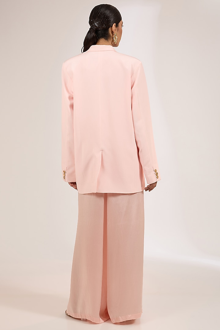 Pink Handwoven Silk Jacket Set by The Little Black Bow at Pernia's Pop Up Shop