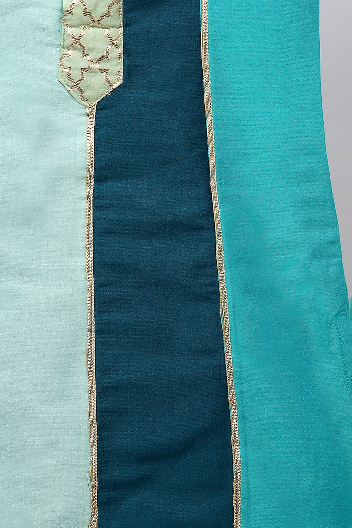 Multi-Colored Cotton Silk Kurta Set For Boys by The little tales at Pernia's Pop Up Shop