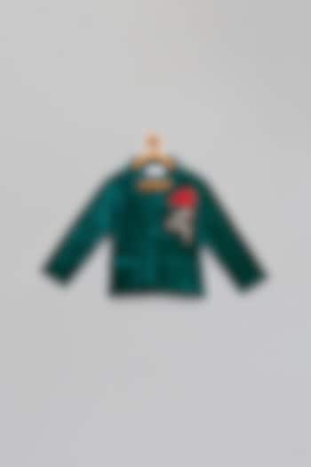 Green Embroidered Blazer For Boys by The little tales