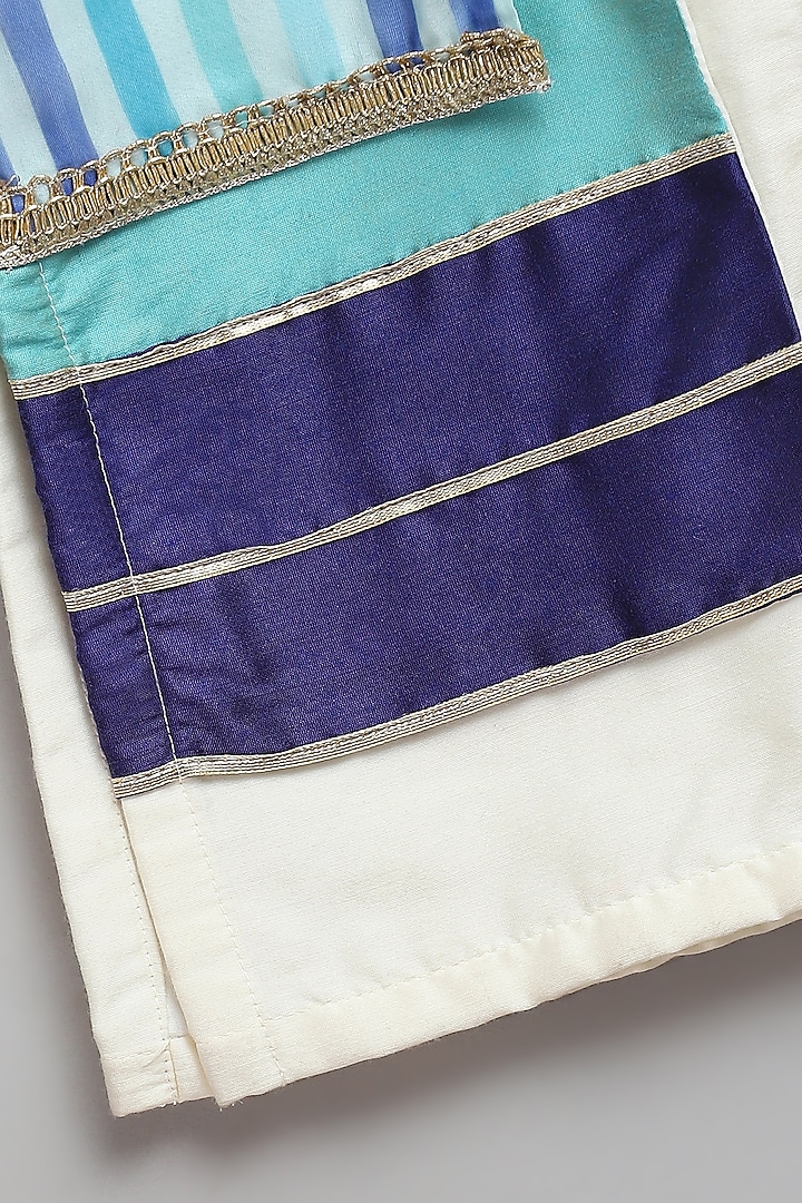 Off-White Cotton Silk Printed Kurta Set For Boys by The little tales at Pernia's Pop Up Shop