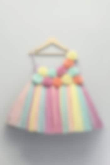 Multi-Colored Net 3D Organza Floral Dress For Girls by The little tales at Pernia's Pop Up Shop