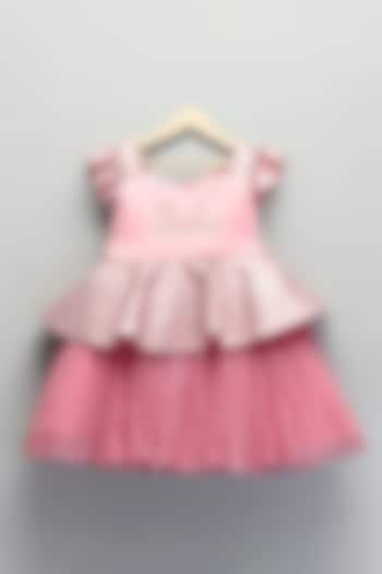 Light Pink Scuba & Sequins Barbie Dress With Skirt For Girls by The little tales at Pernia's Pop Up Shop