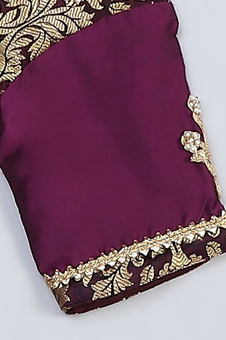 Dark Purple Cotton & Cotton Silk Sharara Set For Girls by The little tales at Pernia's Pop Up Shop