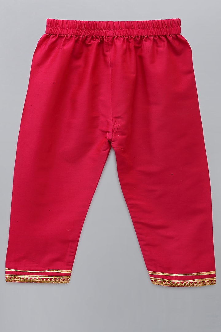 White Cotton Silk Embroidered Kurta Set For Girls by The little tales at Pernia's Pop Up Shop