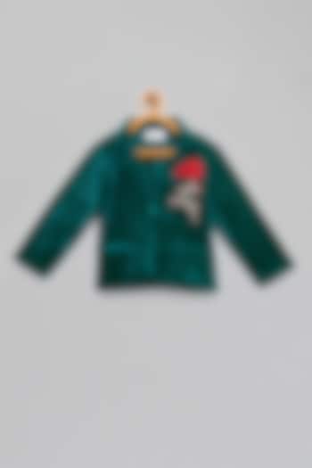 Green Velvet Embroidered Blazer by The little tales at Pernia's Pop Up Shop