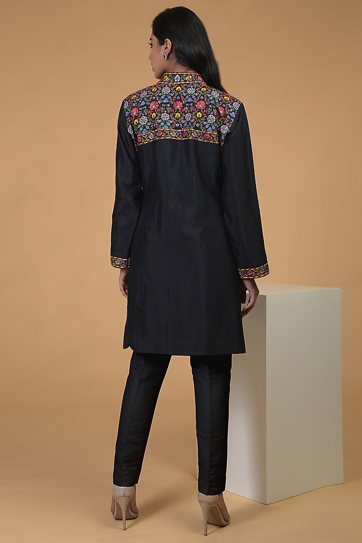Black Embroidered Jacket Set by Talking Threads at Pernia's Pop Up Shop