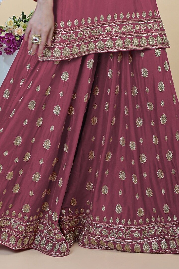 Chianti Wine Hand Embroidered Wedding Sharara Set by Talking Threads at Pernia's Pop Up Shop