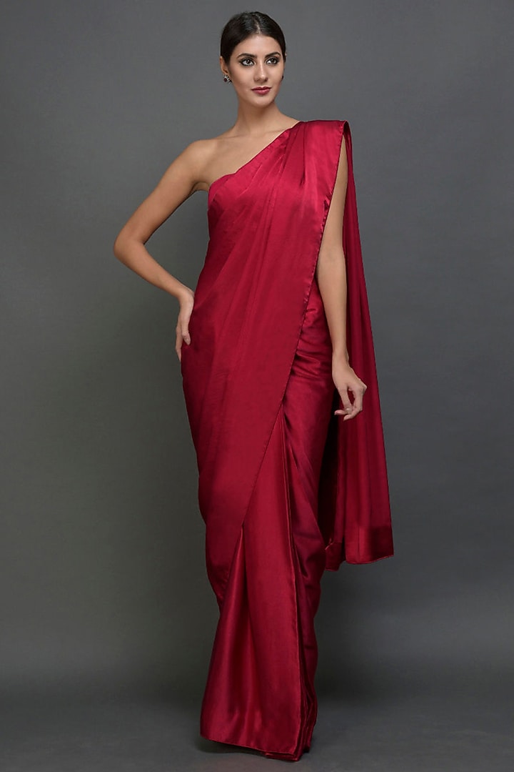 Black & Red Jacket Wedding Saree Set by Talking Threads at Pernia's Pop Up Shop
