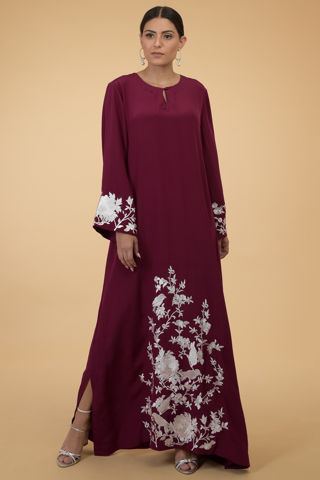 burgundy kaftan