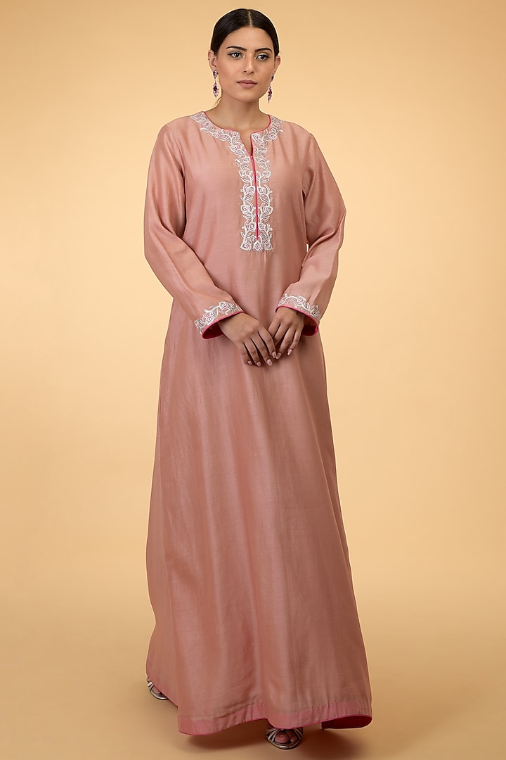 Pressed Rose Embroidered Kaftan  by Talking Threads