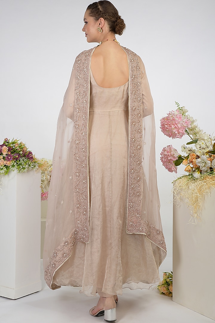 Pearl Oyster Embroidered Wedding Anarkali Set by Talking Threads at Pernia's Pop Up Shop