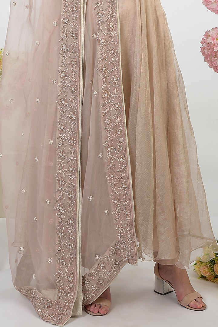 Pearl Oyster Embroidered Wedding Anarkali Set by Talking Threads at Pernia's Pop Up Shop