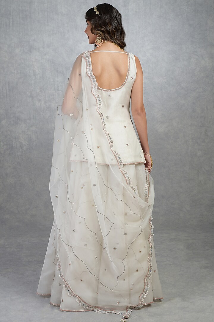 Off-White Embroidered Bridal Sharara Set by Talking Threads at Pernia's Pop Up Shop