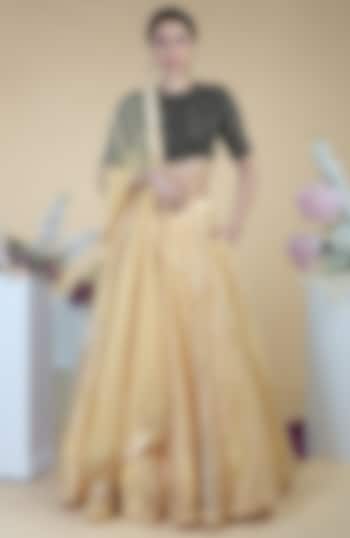 Gold Tissue Wedding Lehenga Set by Talking Threads at Pernia's Pop Up Shop
