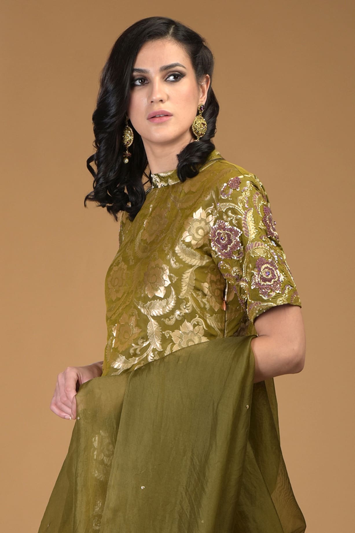 Meher Olive Gharara Set